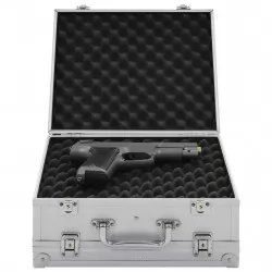 Куфар за пистолет, алуминий, ABS, сребрист