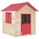 Детска къща за игра, чамова дървесина, червена