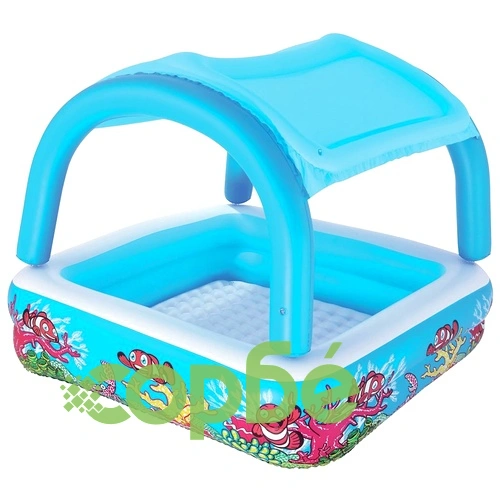 Bestway Детски басейн с навес, син, 147х147х122 см, 52192 ➤ топ цена ➤ sorbe.bg