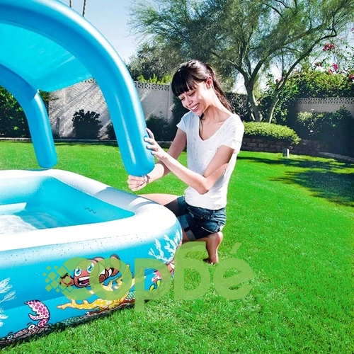 Bestway Детски басейн с навес, син, 147х147х122 см, 52192 ➤ топ цена ➤ sorbe.bg