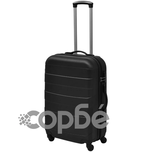 Комплект твърди куфари от три части черен 45,5/55/66 см ➤ топ цена ➤ sorbe.bg