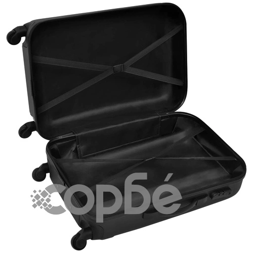 Комплект твърди куфари от три части черен 45,5/55/66 см ➤ топ цена ➤ sorbe.bg