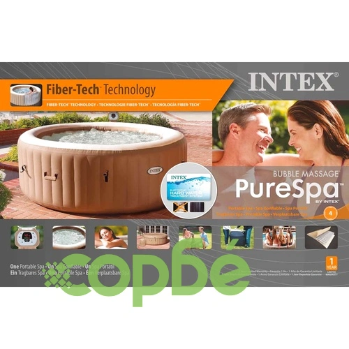 Intex PureSpa Надуваема хидромасажна вана 196x71 см 28404NL ➤ топ цена ➤ sorbe.bg