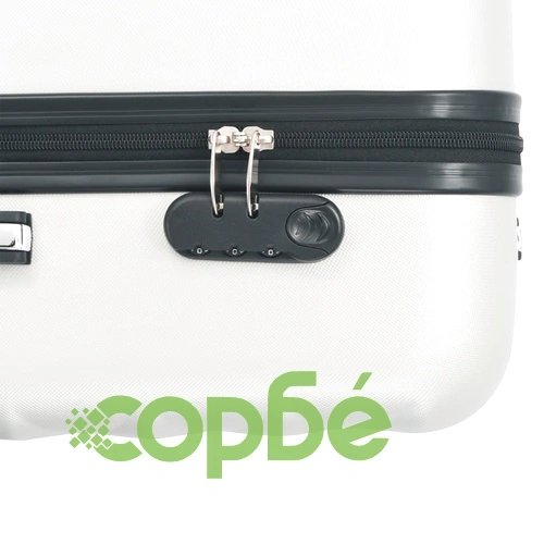 Комплект твърди куфари с колелца, 3 бр, светлосребристи, ABS ➤ топ цена ➤ sorbe.bg