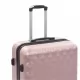 Комплект твърди куфари с колелца, 3 бр, розово злато, ABS