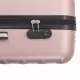 Комплект твърди куфари с колелца, 3 бр, розово злато, ABS
