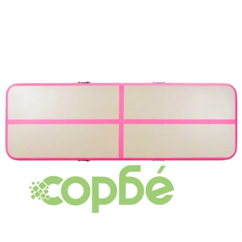 Надуваем дюшек за гимнастика с помпа, 300x100x10 см, PVC, розов ➤ топ цена ➤ sorbe.bg