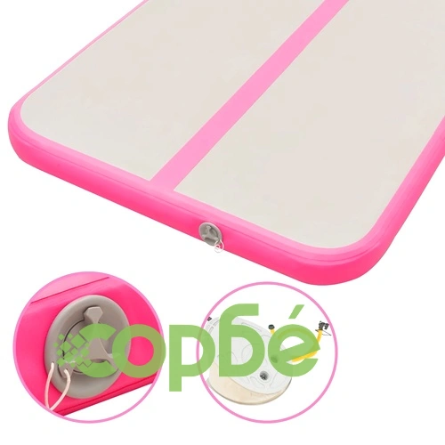 Надуваем дюшек за гимнастика с помпа, 300x100x10 см, PVC, розов ➤ топ цена ➤ sorbe.bg