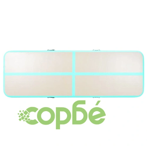 Надуваем дюшек за гимнастика с помпа, 300x100x10 см, PVC, зелен ➤ топ цена ➤ sorbe.bg