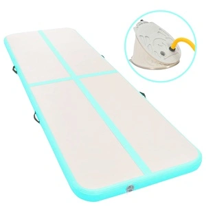 Надуваем дюшек за гимнастика с помпа, 400x100x10 см, PVC, зелен