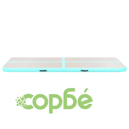 Надуваем дюшек за гимнастика с помпа, 400x100x10 см, PVC, зелен ➤ топ цена ➤ sorbe.bg