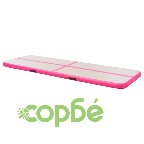 Надуваем дюшек за гимнастика с помпа, 500x100x10 см, PVC, розов ➤ топ цена ➤ sorbe.bg