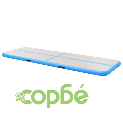 Надуваем дюшек за гимнастика с помпа, 500x100x10 см, PVC, син ➤ топ цена ➤ sorbe.bg