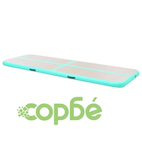 Надуваем дюшек за гимнастика с помпа, 500x100x10 см, PVC, зелен ➤ топ цена ➤ sorbe.bg