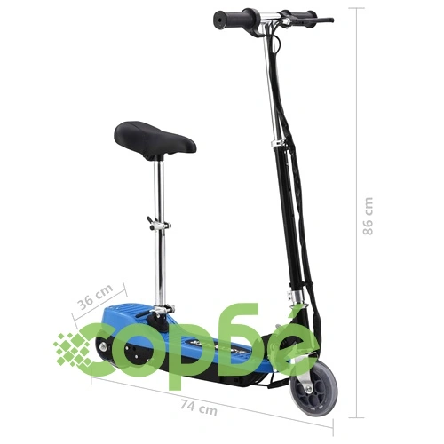 Електрическа тротинетка със седалка, 120 W, синя ➤ топ цена ➤ sorbe.bg
