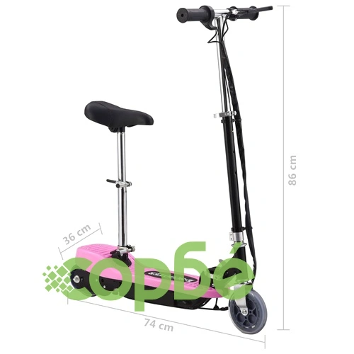 Електрическа тротинетка със седалка, 120 W, розова ➤ топ цена ➤ sorbe.bg