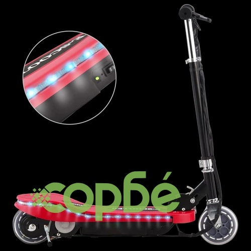 Електрически тротинетка с LED, 120 W, червен ➤ топ цена ➤ sorbe.bg