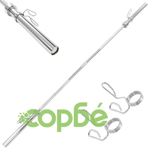 Олимпийски лост за щанга, 3x220 см, стомана, сребрист ➤ топ цена ➤ sorbe.bg