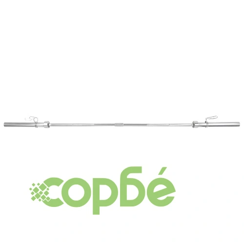 Олимпийски лост за щанга, 3x220 см, стомана, сребрист ➤ топ цена ➤ sorbe.bg