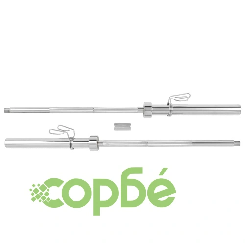 Олимпийски лост за щанга, 3x220 см, стомана, сребрист ➤ топ цена ➤ sorbe.bg