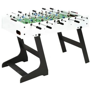 Сгъваема футболна маса, 121x61x80 см, бяла