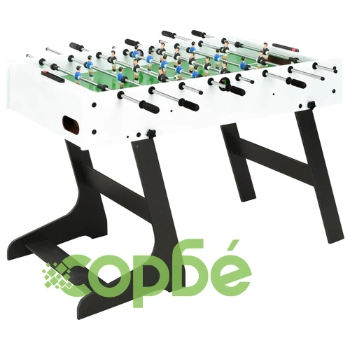 Сгъваема футболна маса, 121x61x80 см, бяла ➤ топ цена ➤ sorbe.bg