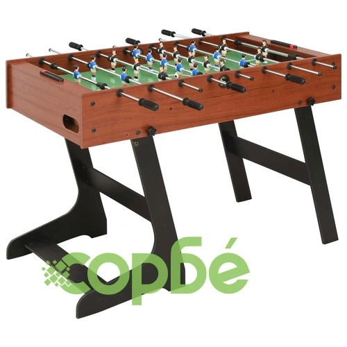 Сгъваема футболна маса, 121x61x80 см, кафява ➤ топ цена ➤ sorbe.bg