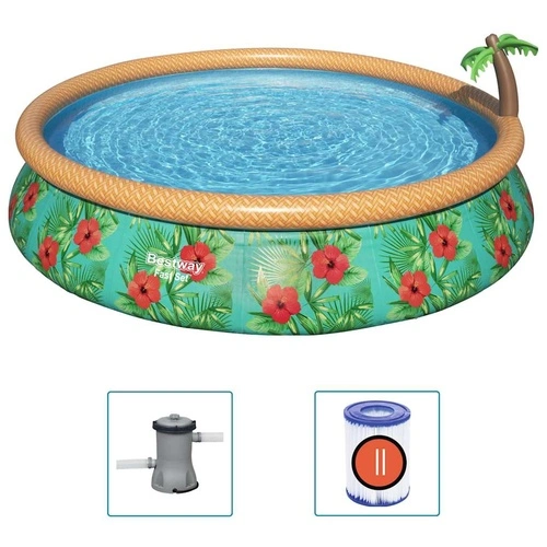 Bestway Fast Set Надуваем комплект басейн Paradise Palms 457x84 см ➤ топ цена ➤ sorbe.bg