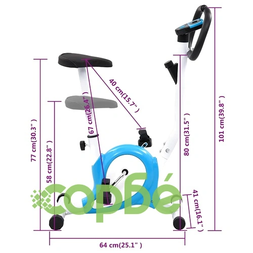 Велоергометър с ремъчно задвижване, син ➤ топ цена ➤ sorbe.bg