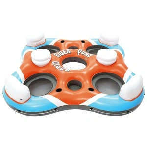 Bestway Плаващ шезлонг Hydro Force Rapid Rider Quad 257x257 см 360 кг