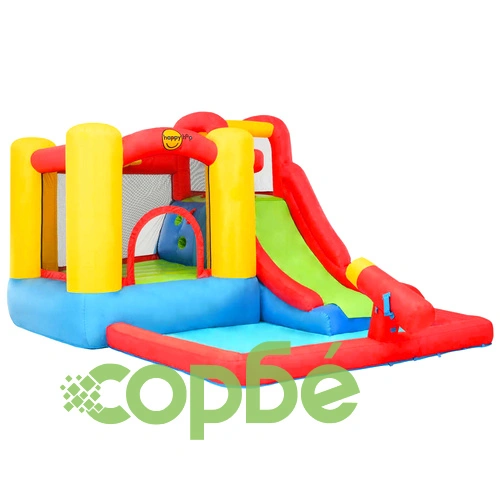 Happy Hop Надуваем батут с пързалка и басейн, 350x280x190 см, PVC ➤ топ цена ➤ sorbe.bg
