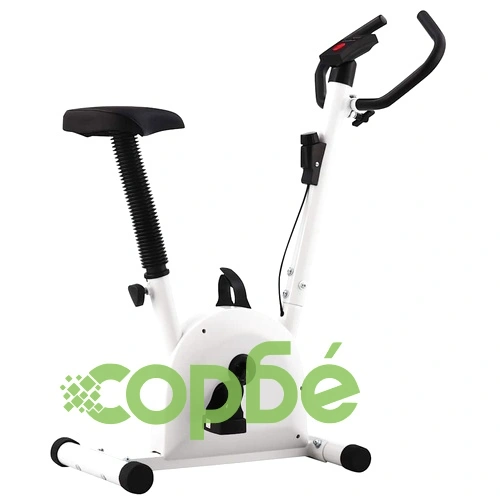 Велоергометър с ремъчно задвижване, бял ➤ топ цена ➤ sorbe.bg