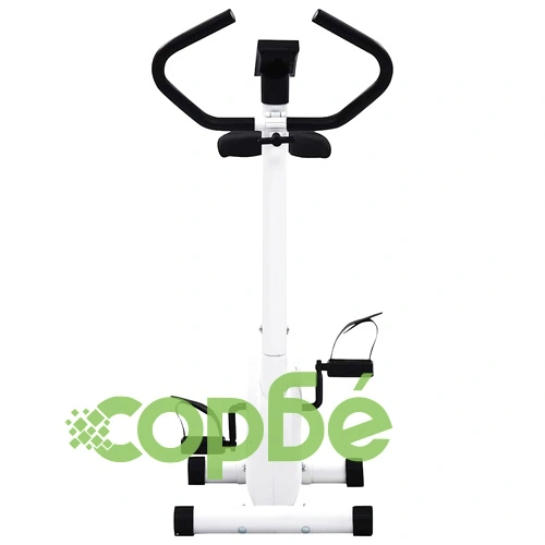 Велоергометър с ремъчно задвижване, бял ➤ топ цена ➤ sorbe.bg