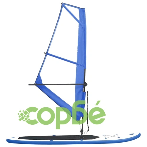 Комплект надуваем стендъп падъл борд с платна, синьо и бяло ➤ топ цена ➤ sorbe.bg