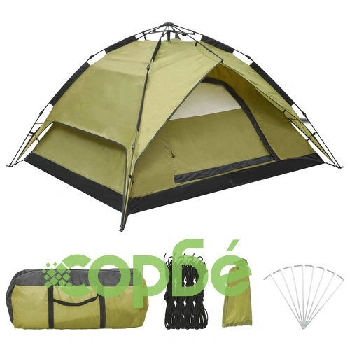Pop up палатка за къмпинг 2-3-местна 240x210x140 см зелена ➤ топ цена ➤ sorbe.bg