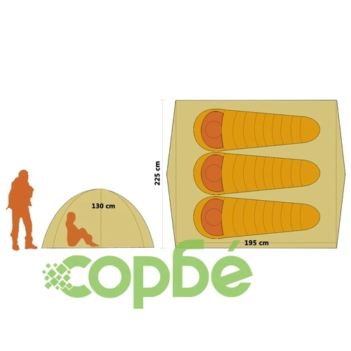 Pop up палатка за къмпинг 2-3-местна 240x210x140 см зелена ➤ топ цена ➤ sorbe.bg