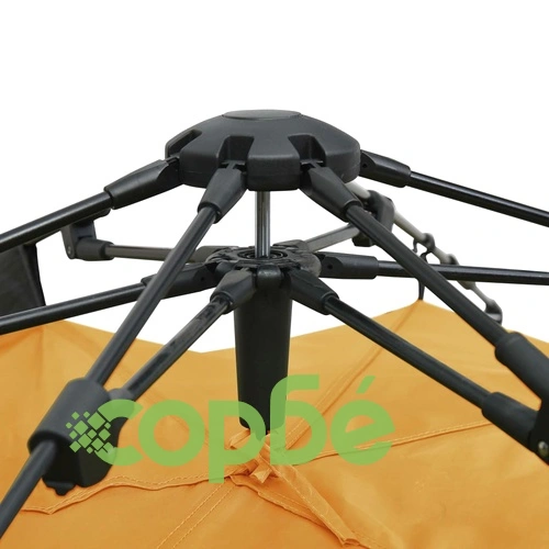 Pop up палатка за къмпинг 2-3-местна 240x210x140 см жълта ➤ топ цена ➤ sorbe.bg