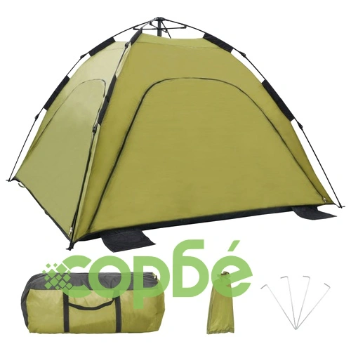 Pop up палатка за плаж, 220x220x160 см, зелена ➤ топ цена ➤ sorbe.bg