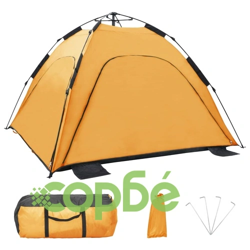 Pop up палатка за плаж, 220x220x160 см, жълта ➤ топ цена ➤ sorbe.bg