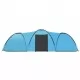 Палатка за къмпинг тип иглу, 650x240x190 см, 8-местна, синя