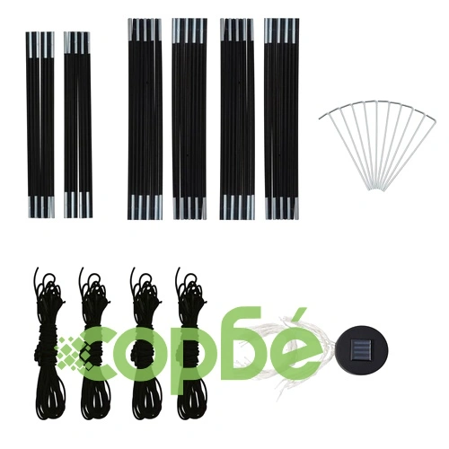 Парти шатра с LED и 4 стени, 3,6x3,6x2,3 м, зелена ➤ топ цена ➤ sorbe.bg