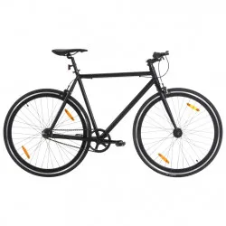 Велосипед с фиксирана предавка, черен, 700c, 51 см