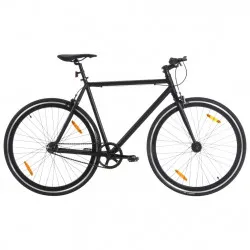 Велосипед с фиксирана предавка, черен, 700c, 55 см