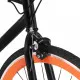 Велосипед с фиксирана предавка, черно и оранжево, 700c, 51 см