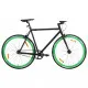 Велосипед с фиксирана предавка, черно и зелено, 700c, 55 см