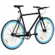 Велосипед с фиксирана предавка, черно и синьо, 700c, 51 см