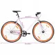Велосипед с фиксирана предавка, бяло и оранжево, 700c, 59 см