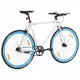 Велосипед с фиксирана предавка, бяло и синьо, 700c, 51 см