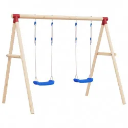 Детски люлки с въжета, 2 бр, сини, 37x15 см, полиетилен