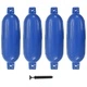 Броня за лодка, 4 бр, сини, 58,5x16,5 см, PVC